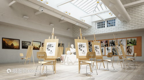3D畫室場景